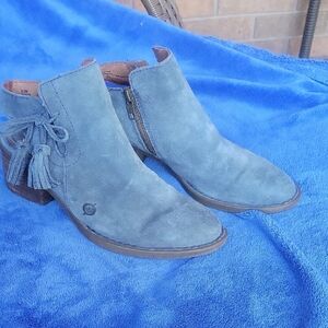 Born Blue Suede Ankle Booties
